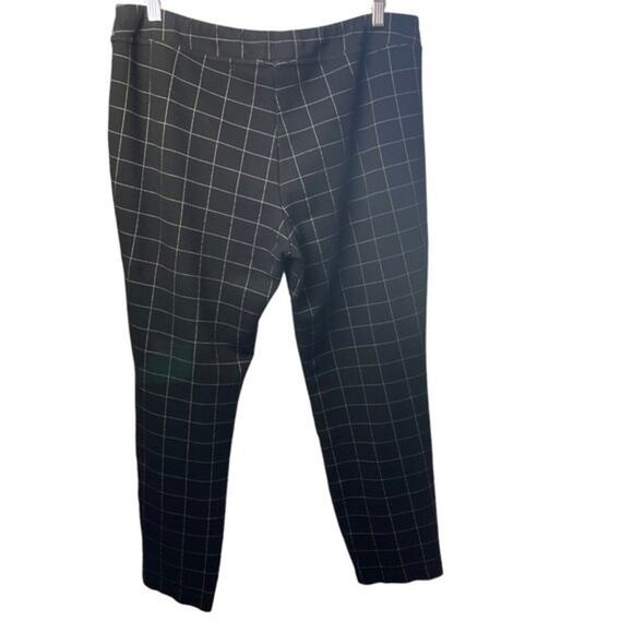 Career Window Pane Ankle Pants Trousers, Black/White, Career, Plus, Chic, XL - Picture 3 of 7